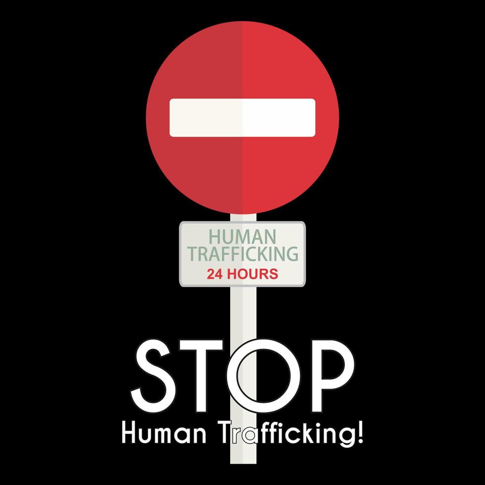 Stop Human Trafficking Vector Concept Design