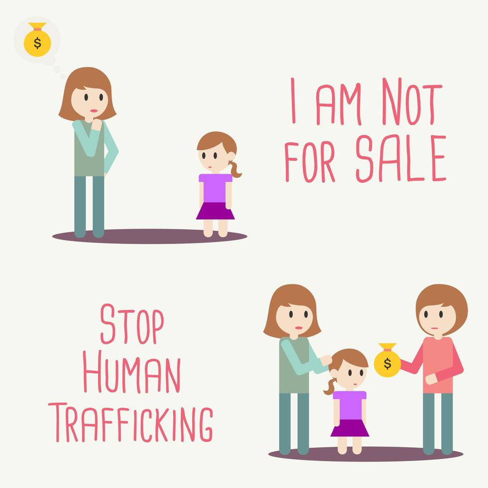 Stop Human Trafficking Vector Concept Human Sale.