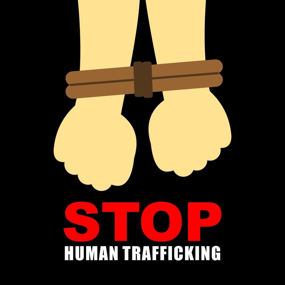child with human trafficking sign illustration vector design template