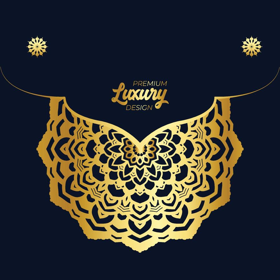 Fondo de mandala de lujo con patrón arabesco dorado vector
