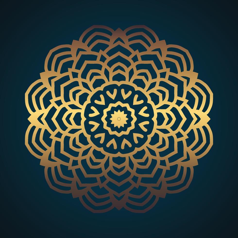 Luxury mandala background with golden arabesque pattern vector