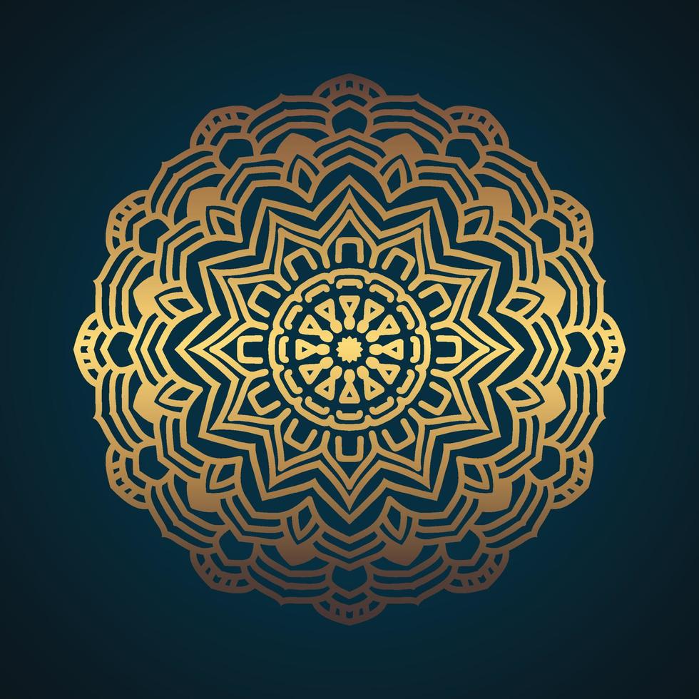 Luxury mandala background with golden arabesque pattern vector