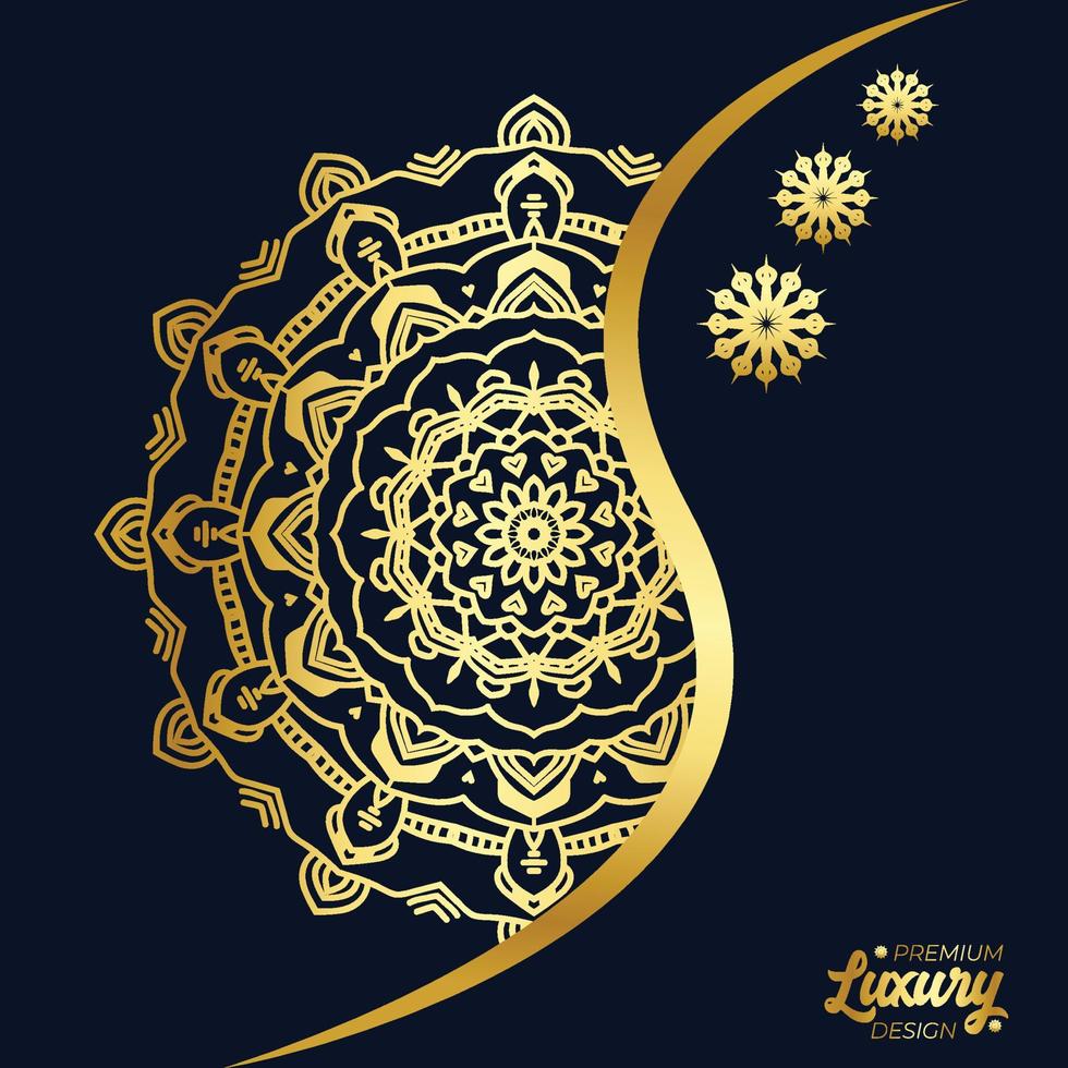 Luxury mandala background with golden arabesque pattern vector