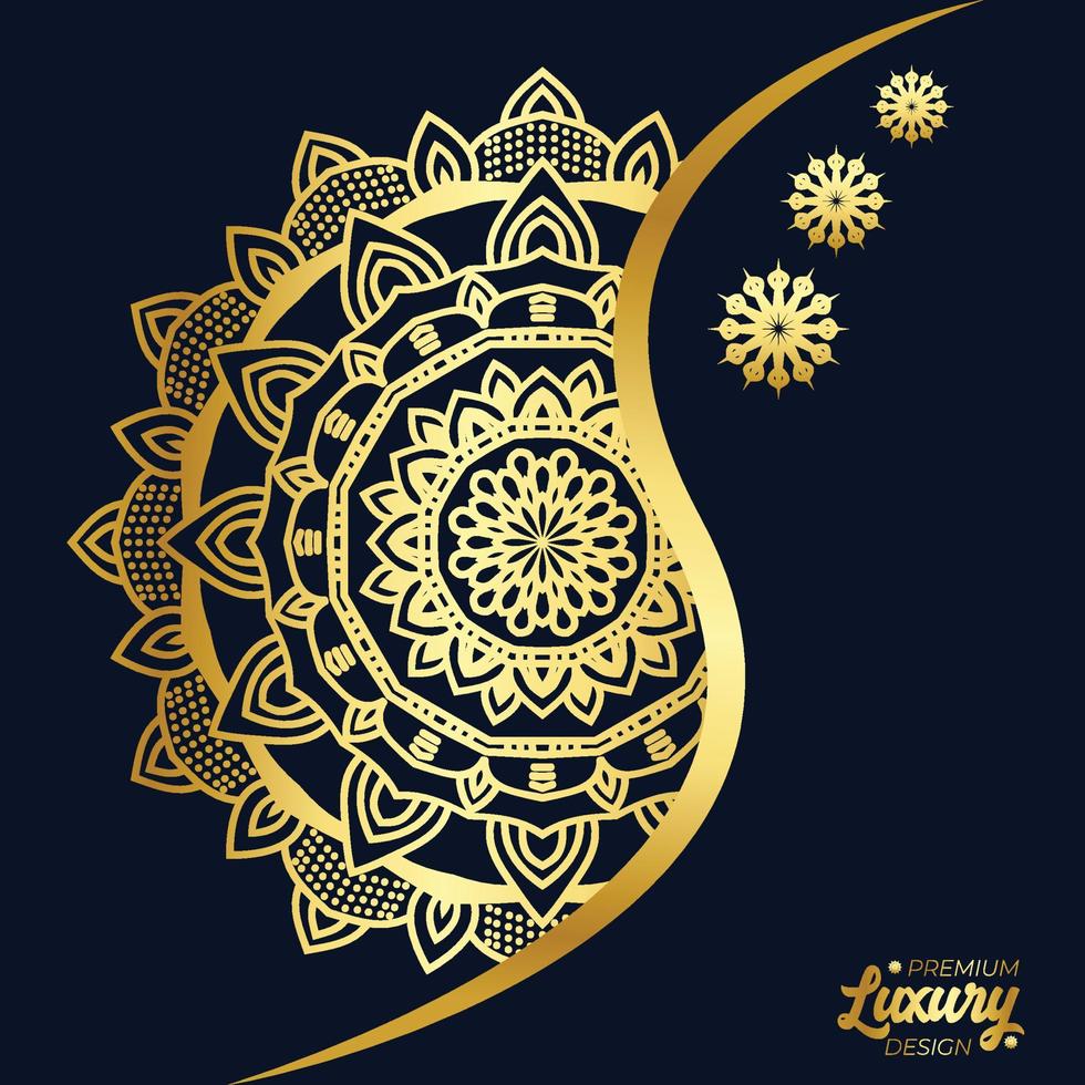 Luxury mandala background with golden arabesque pattern vector