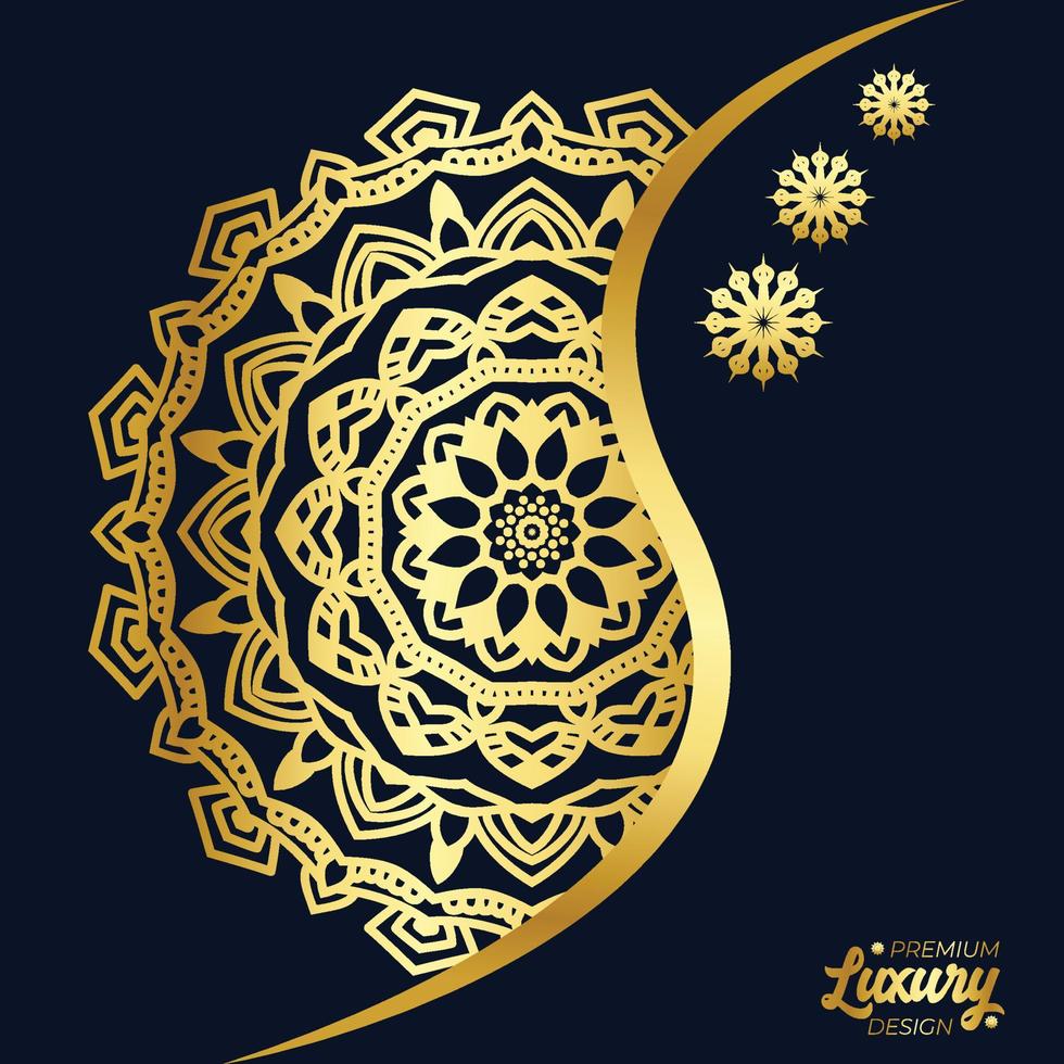 Luxury mandala background with golden arabesque pattern vector