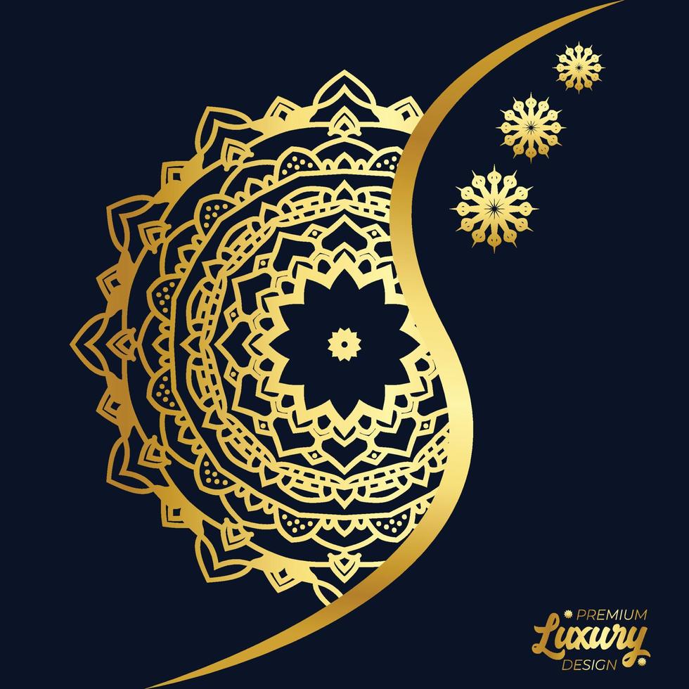 Luxury mandala background with golden arabesque pattern vector