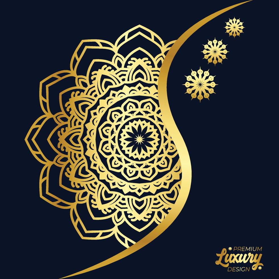 Luxury mandala background with golden arabesque pattern vector