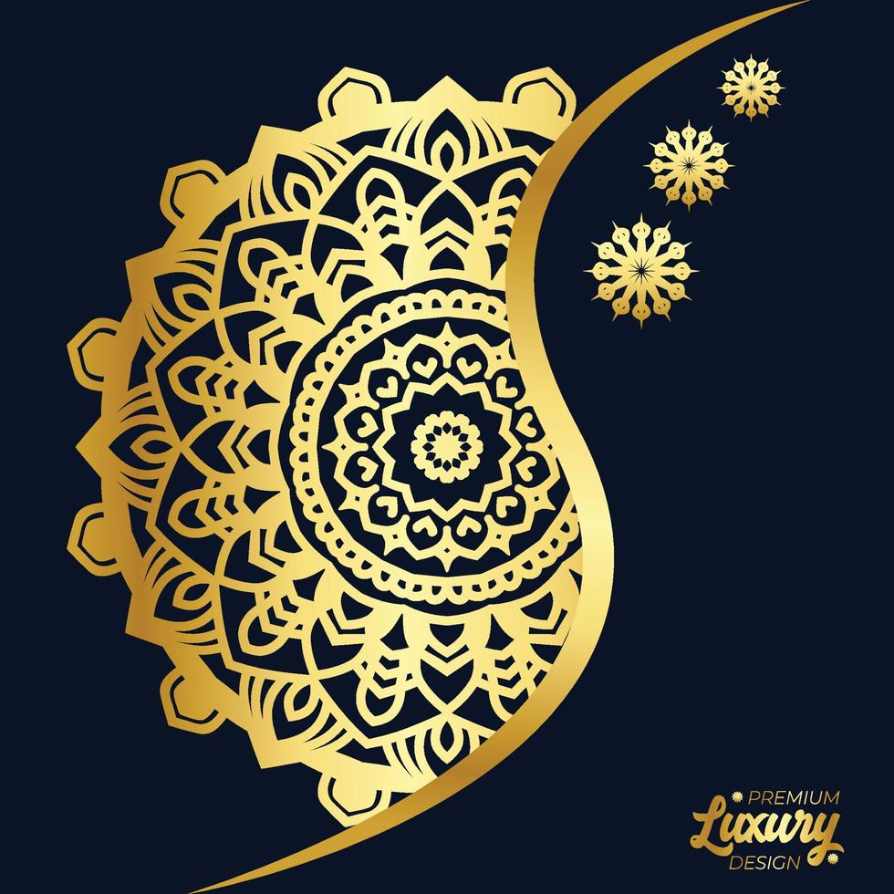 Fondo de mandala de lujo con patrón arabesco dorado vector