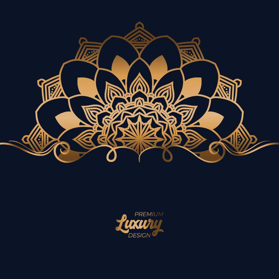 Luxury mandala background with golden arabesque pattern vector