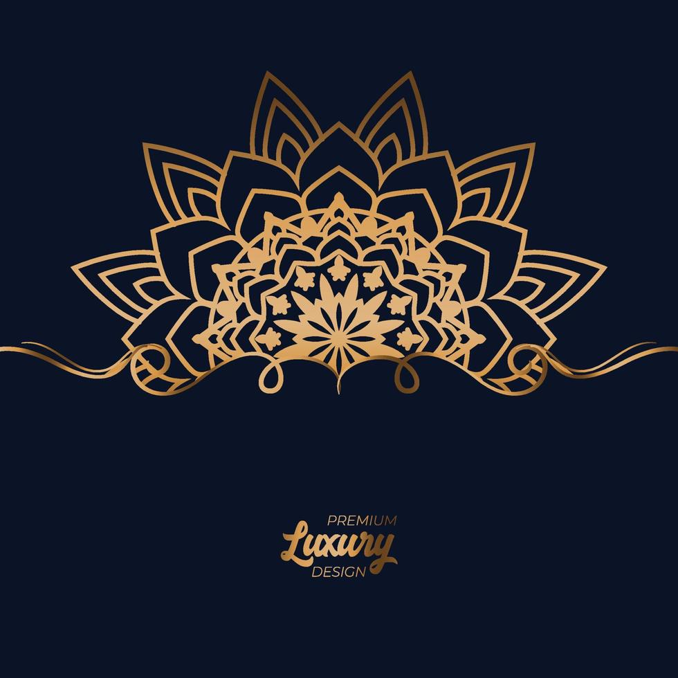 Luxury mandala background with golden arabesque pattern vector