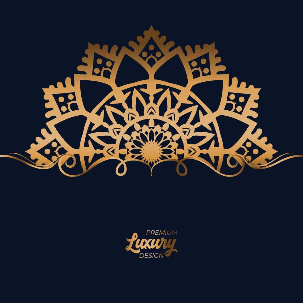 Luxury mandala background with golden arabesque pattern vector