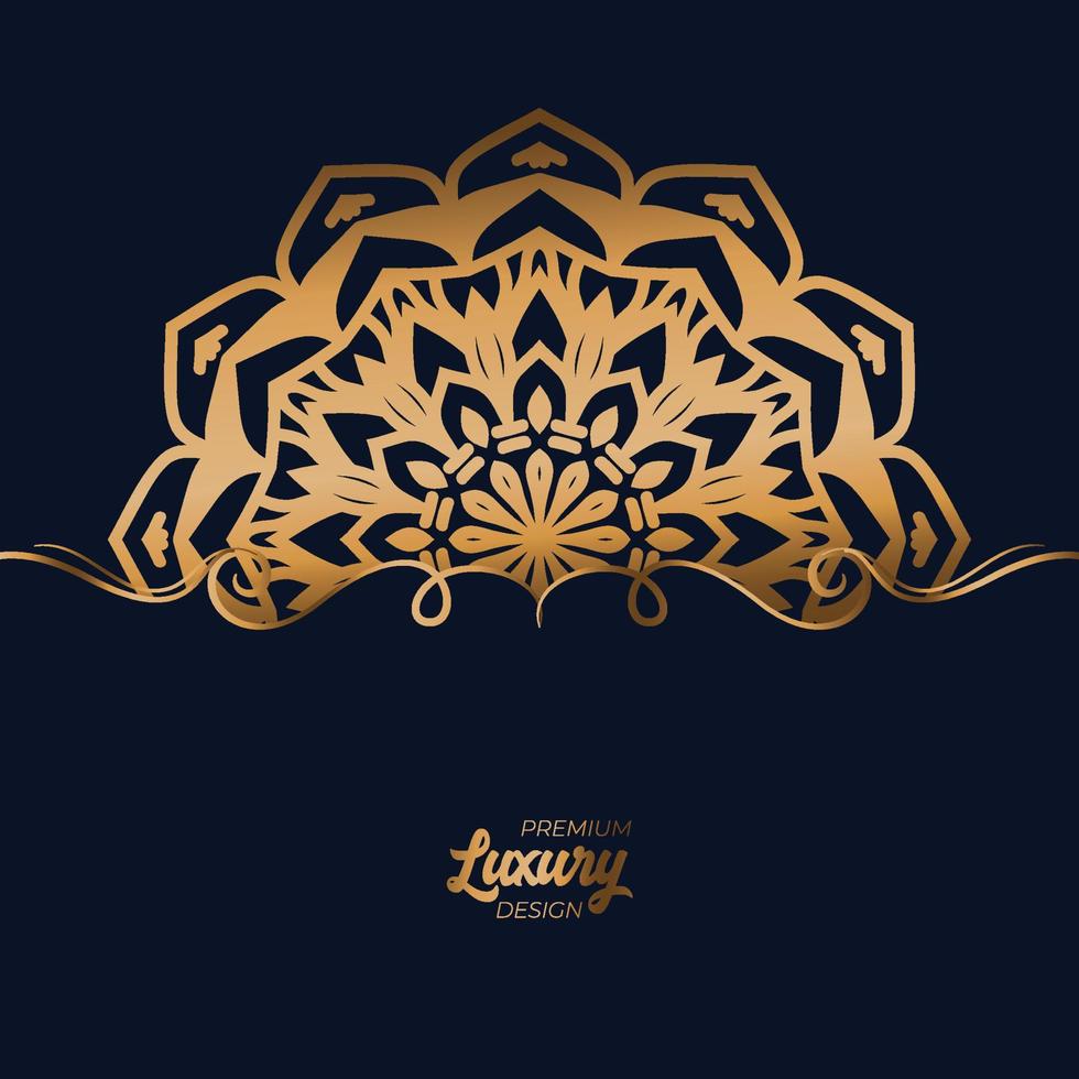 Luxury mandala background with golden arabesque pattern vector