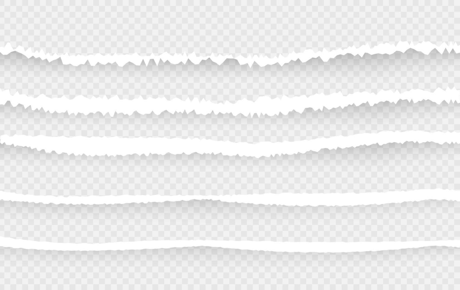 Vector illustration white torn paper. Template background. Torn paper set of vector illustration.