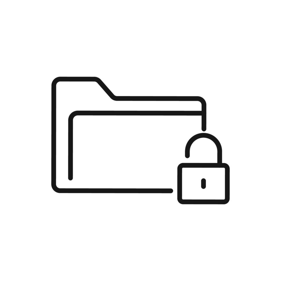 Editable Icon of Folder Protection, Vector illustration isolated on white background. using for Presentation, website or mobile app