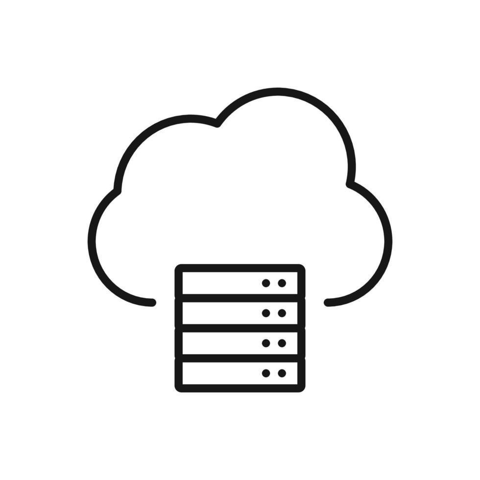 Editable Icon of Cloud Computing Server, Vector illustration isolated on white background. using for Presentation, website or mobile app