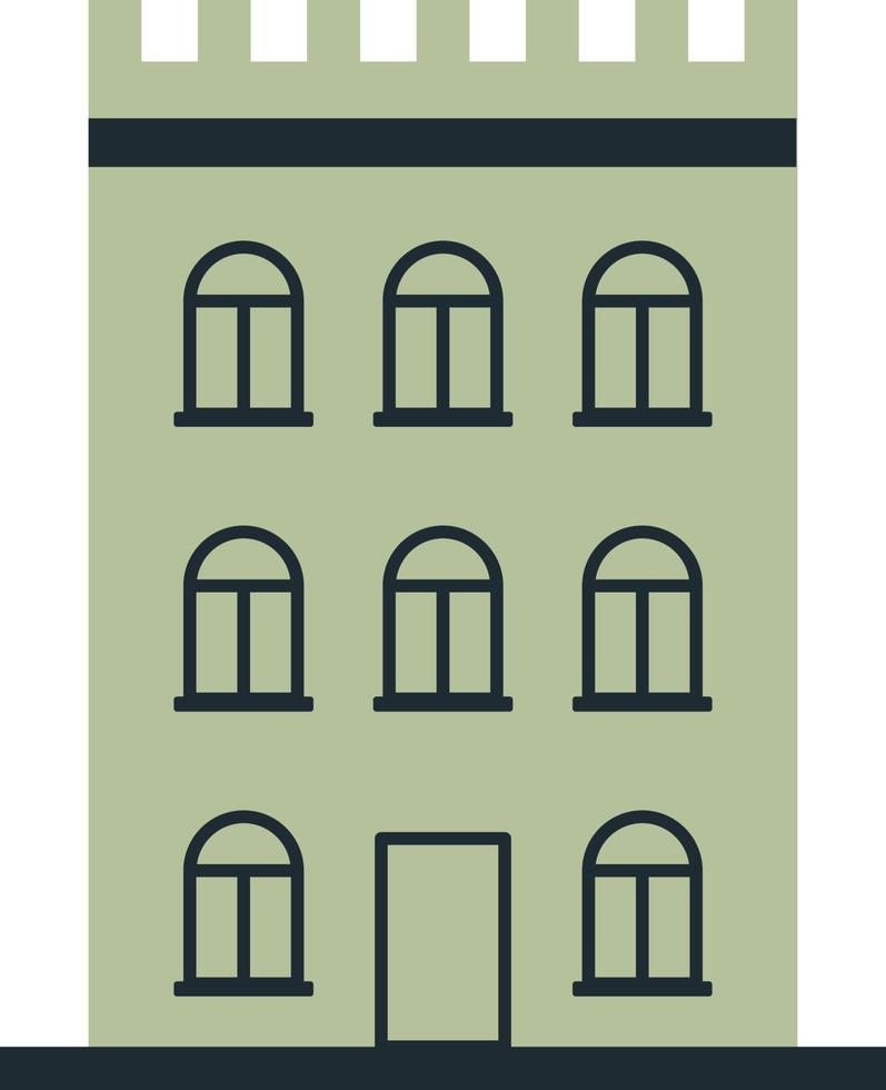 Vector gray fortress with windows and a door eps 10. Vector Fortified place with long-term defensive structures eps 10.