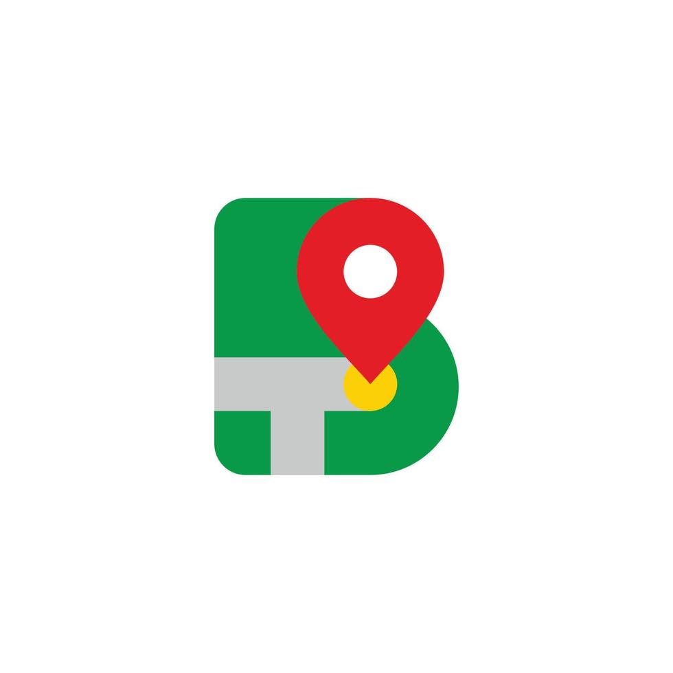 letter b street map pin location vector