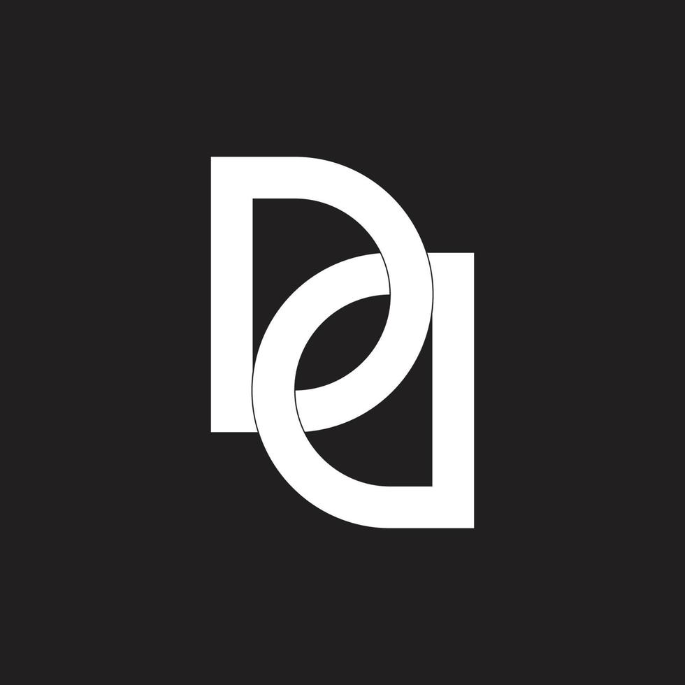 letter dd linked monogram overlapping logo vector