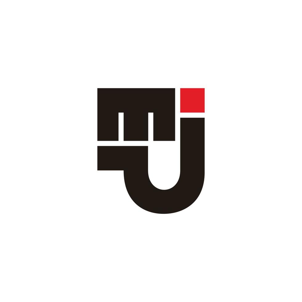 letter mj simple geometric colorful logo vector