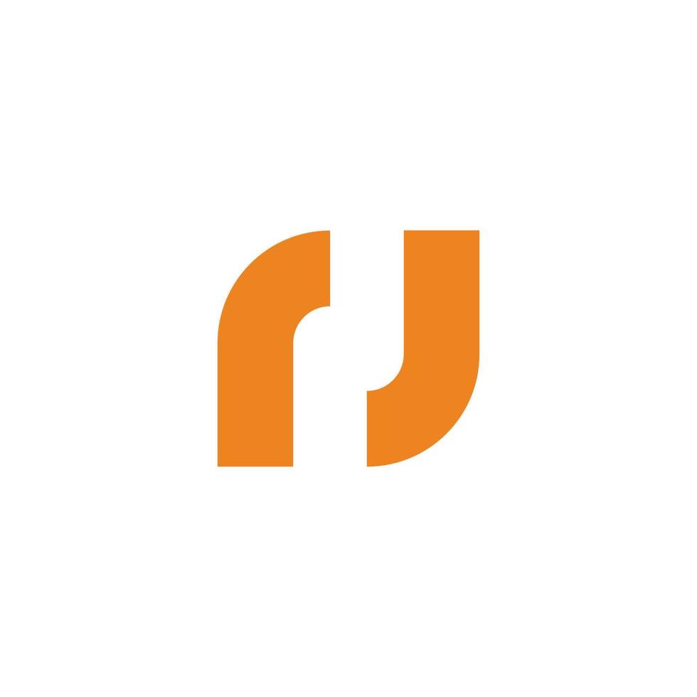 letter rj square rotate simple line logo vector