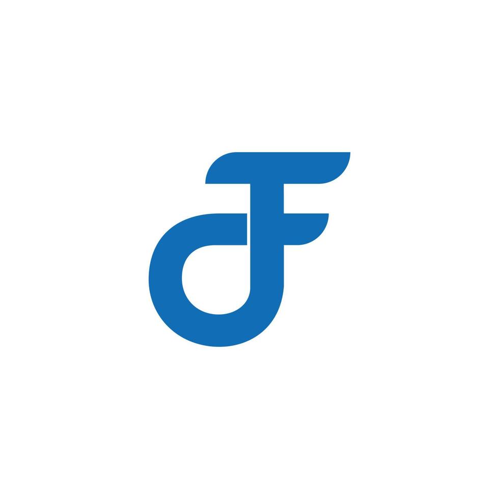 letter df simple curves motion design logo vector