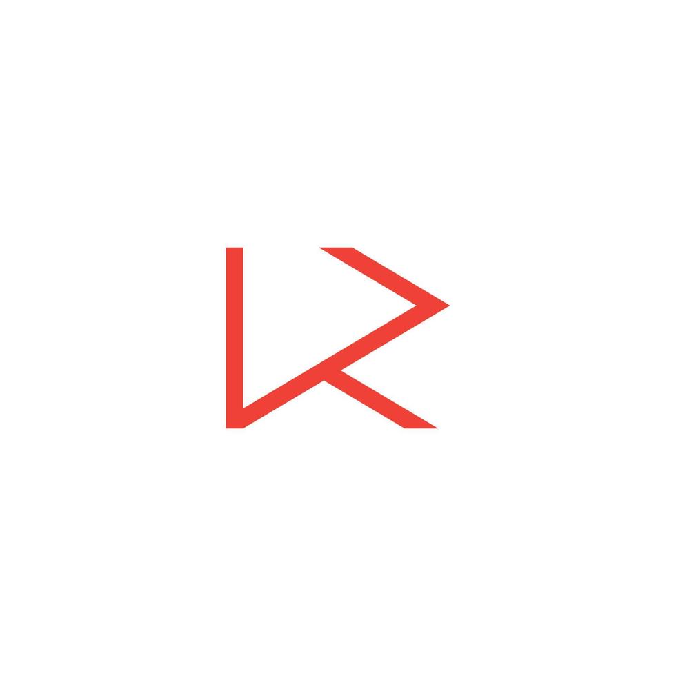 abstract letter vr simple geometric line logo vector