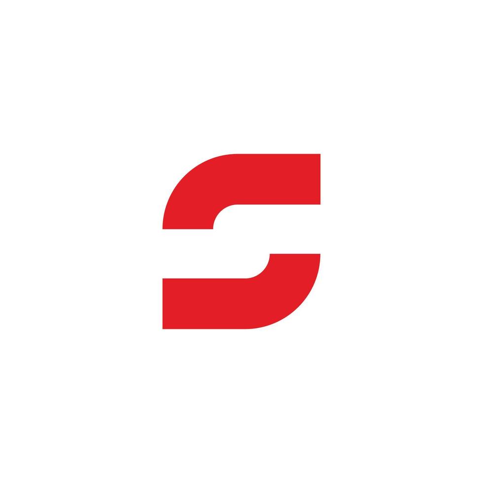 letter s square rotate simple line logo vector