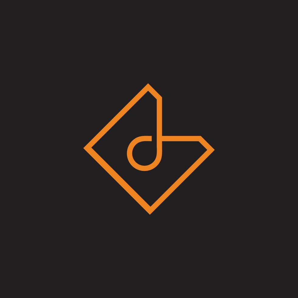 abstract letter d simple infinity line logo vector