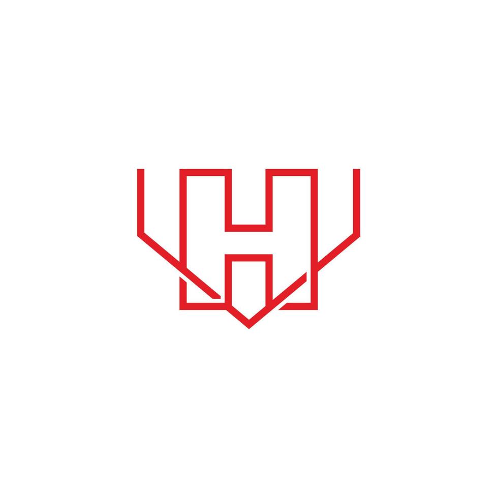 letter hv simple linked thin line logo vector