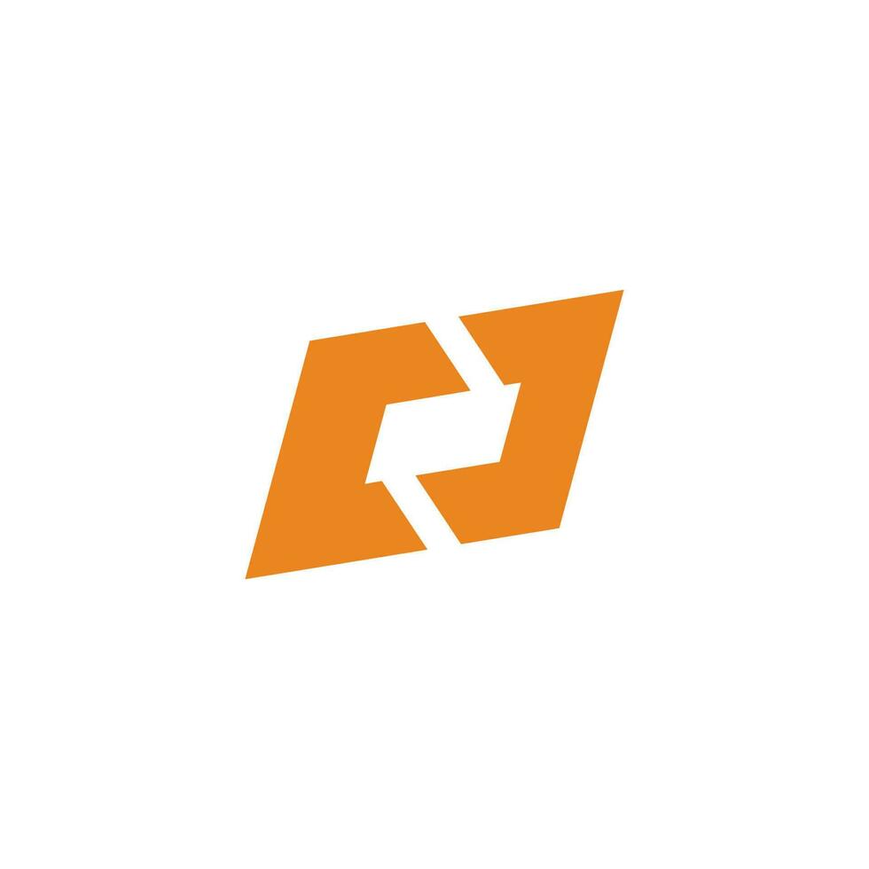 letter cj square frame geometric simple logo vector
