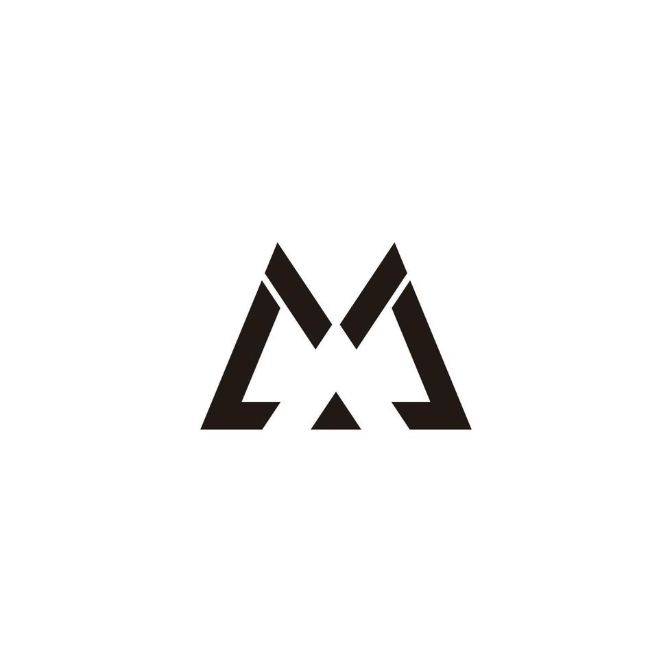 abstract letter m triangle simple geometric mosaic flat logo vector