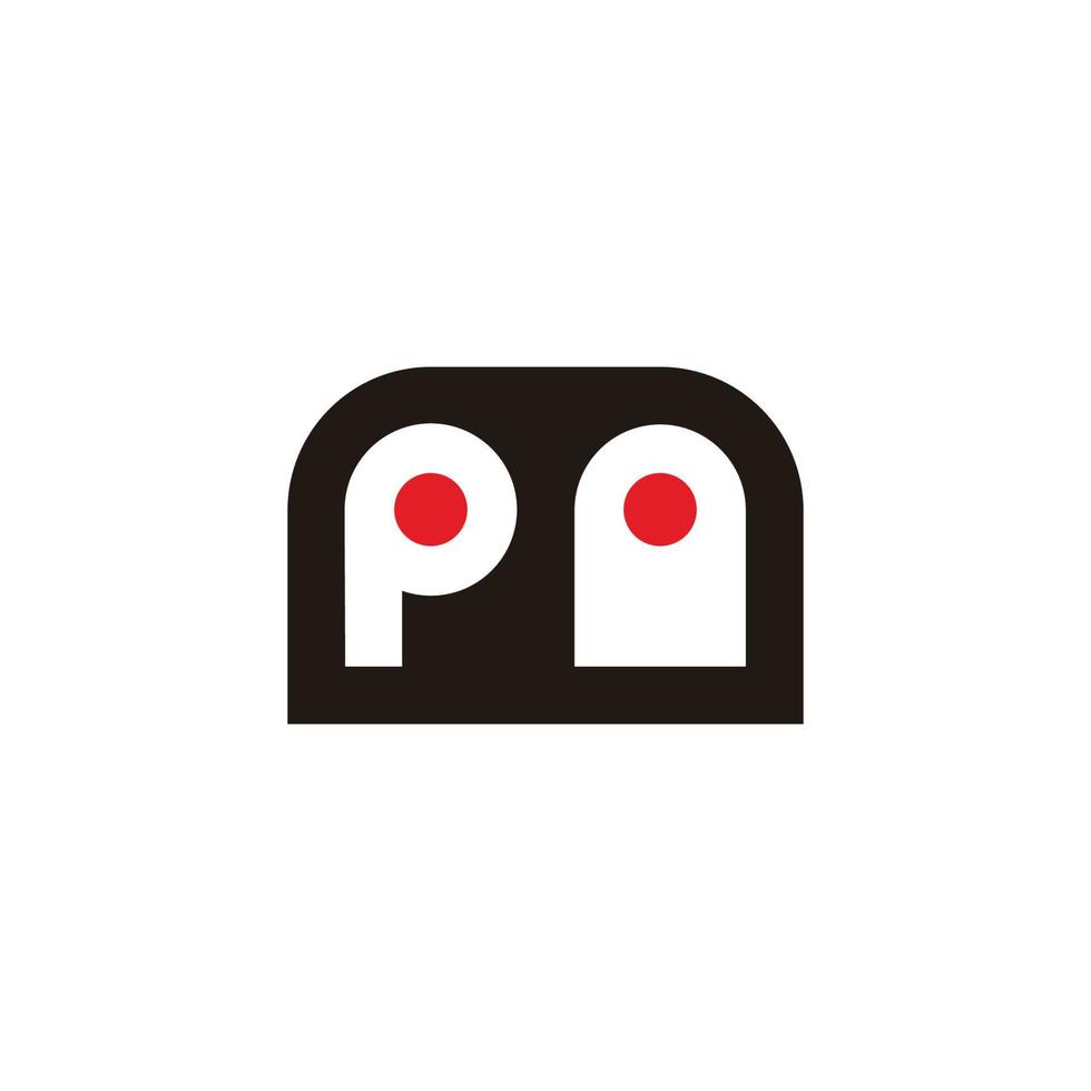 letters pa simple geometric polygonal logo vector
