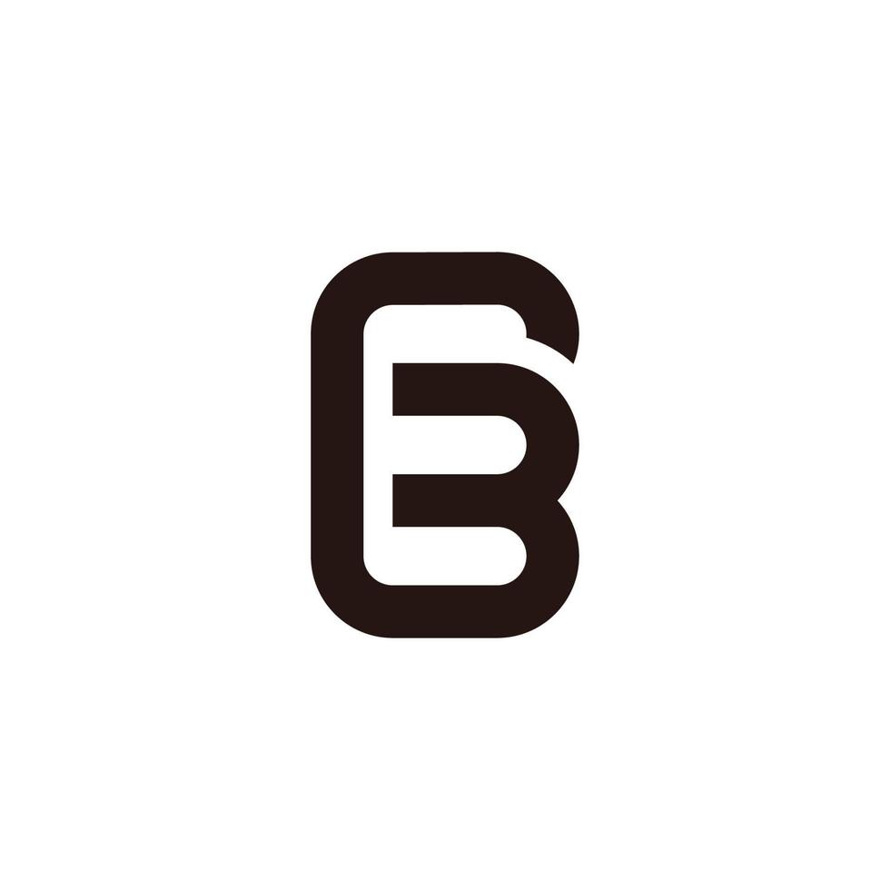 abstract letter gb simple linked geometric line logo vector
