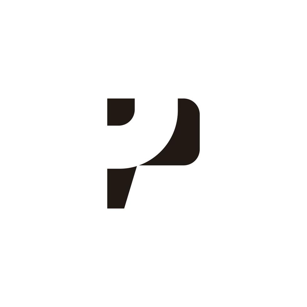 letter dp simple geometric logo vector