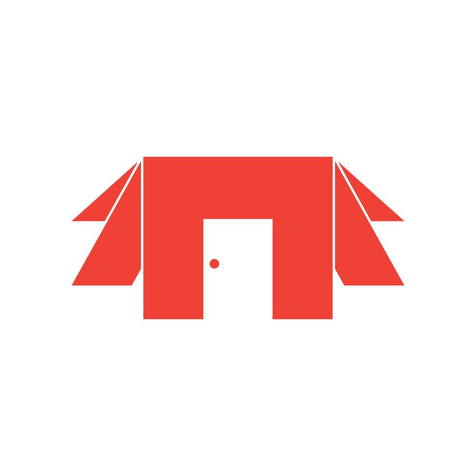 vector de logotipo de puerta geométrica simple letra n