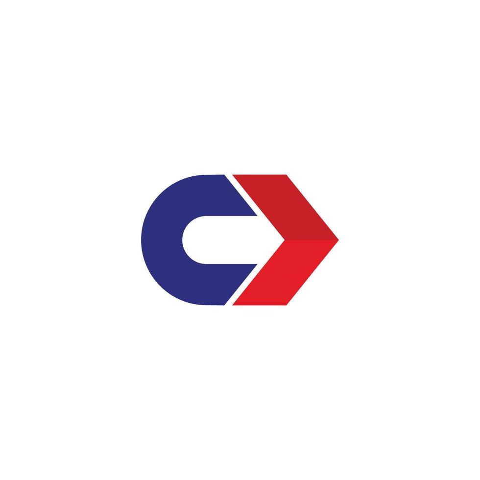 letra C vistoso geométrico flecha movimiento dinámica logo vector
