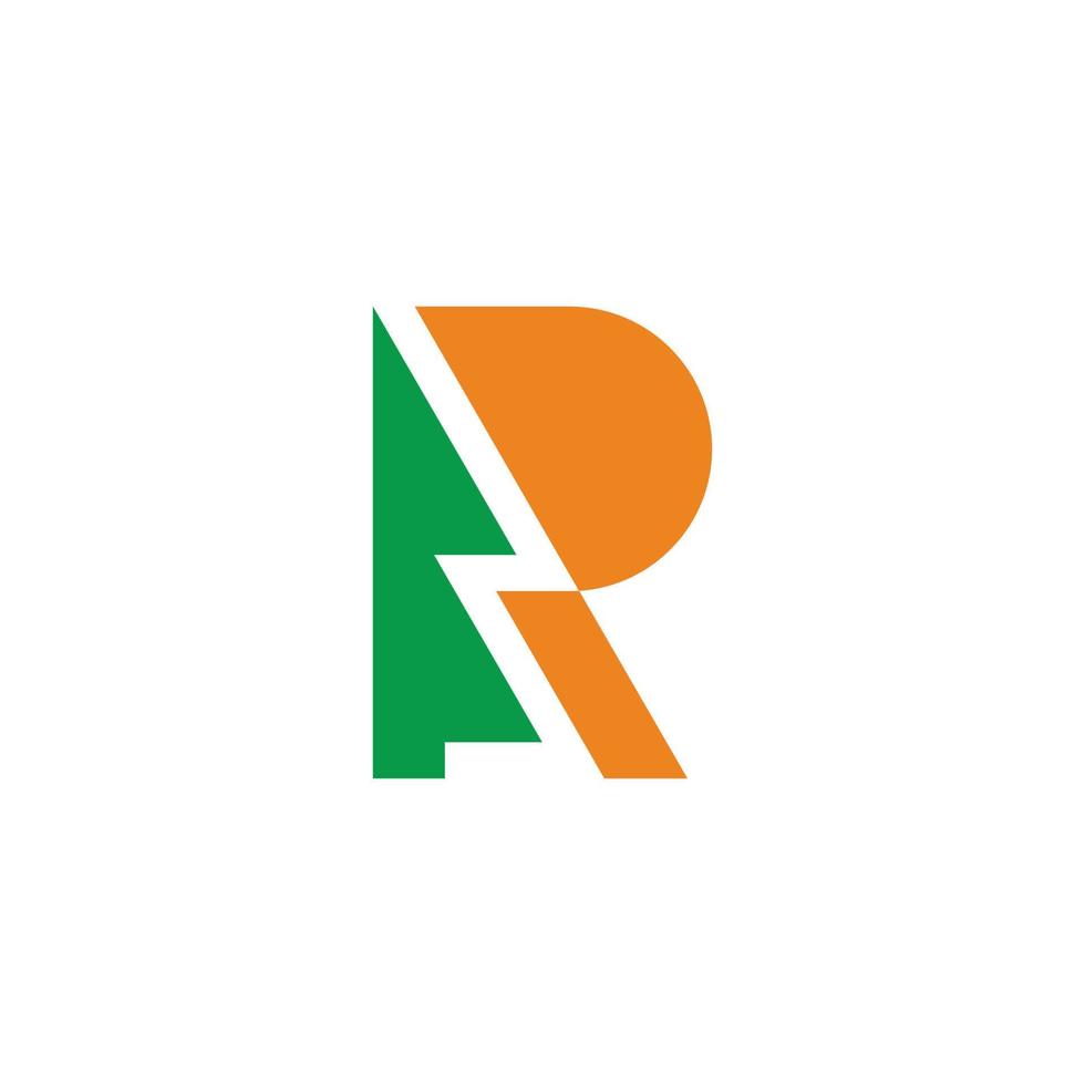 letter r tree sun outdoor symbol logo vector