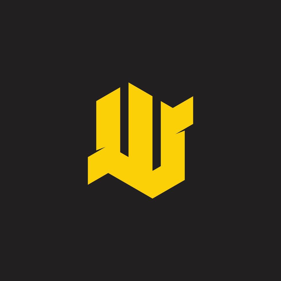 letter w simple flat 3d geometric logo vector