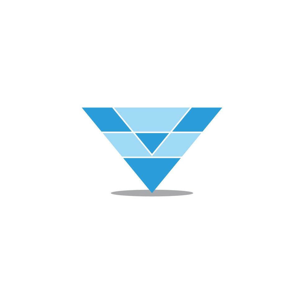 letter v blue mosaic geometric logo vector