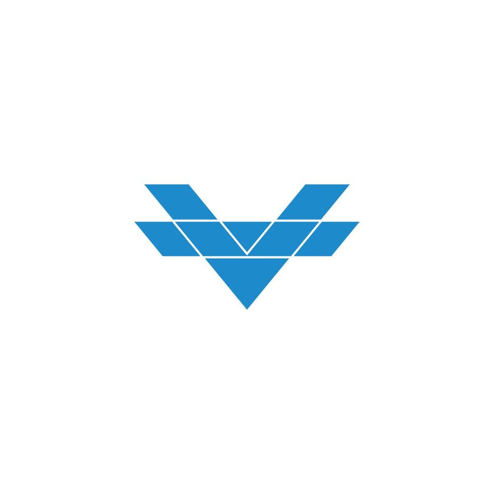 letter v simple geometric flat polygon logo vector