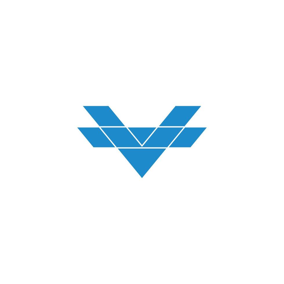 letter v simple geometric flat polygon logo vector