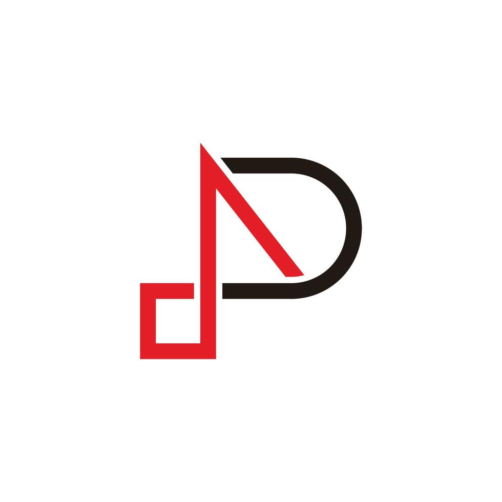 letter dp arrow up simple geometric logo vector