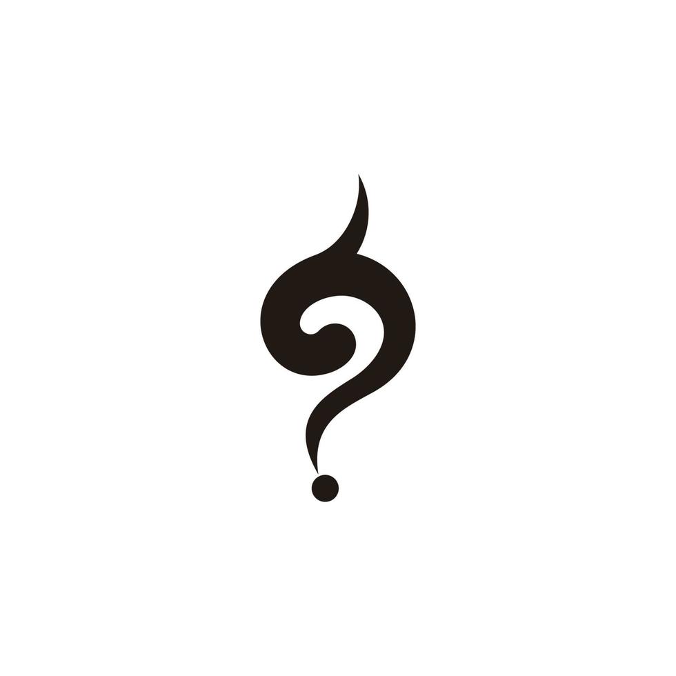 pedir pregunta símbolo espiral curvas lazo logo vector