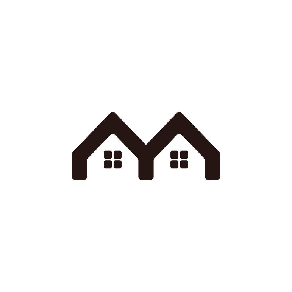 letra metro hogar plano monograma logo vector