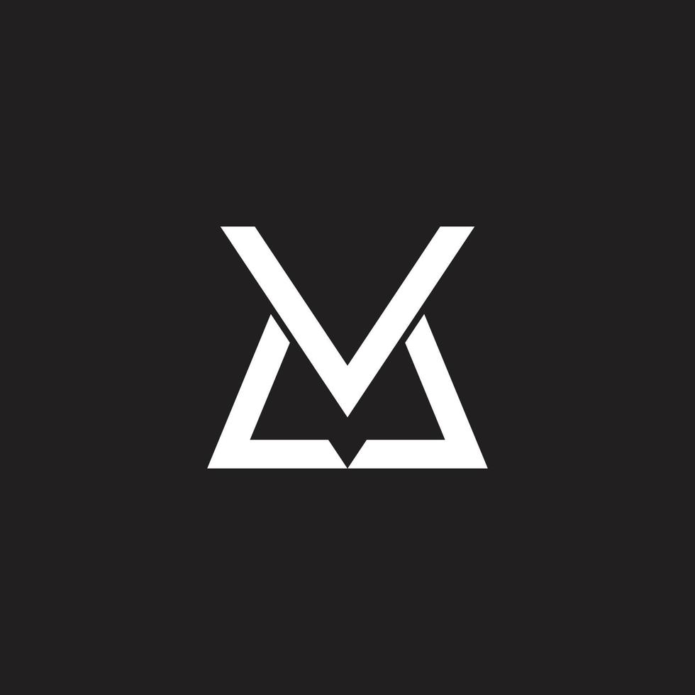 abstract letter mv geometric line simple logo vector