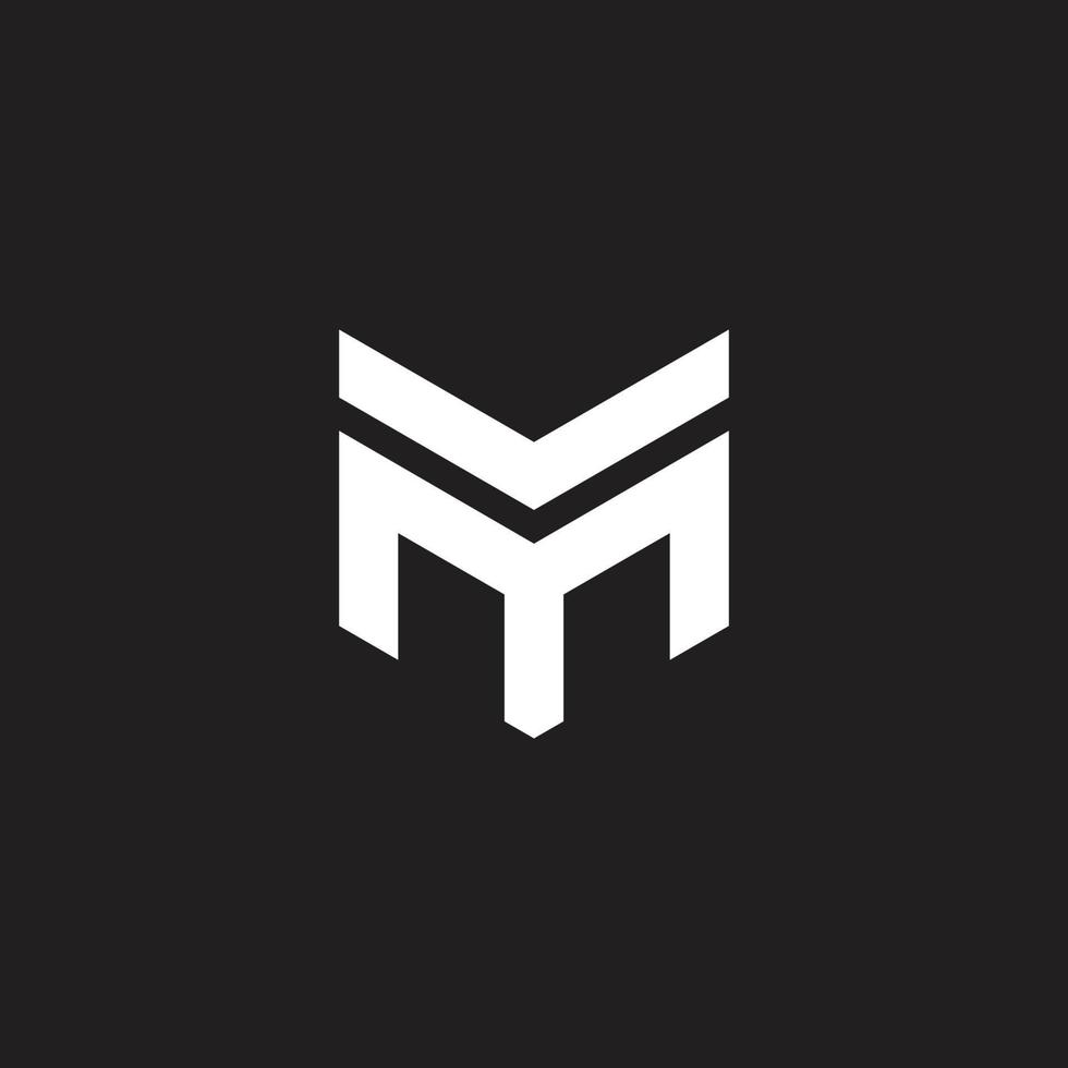 abstract letter mv simple geometric flat logo vector
