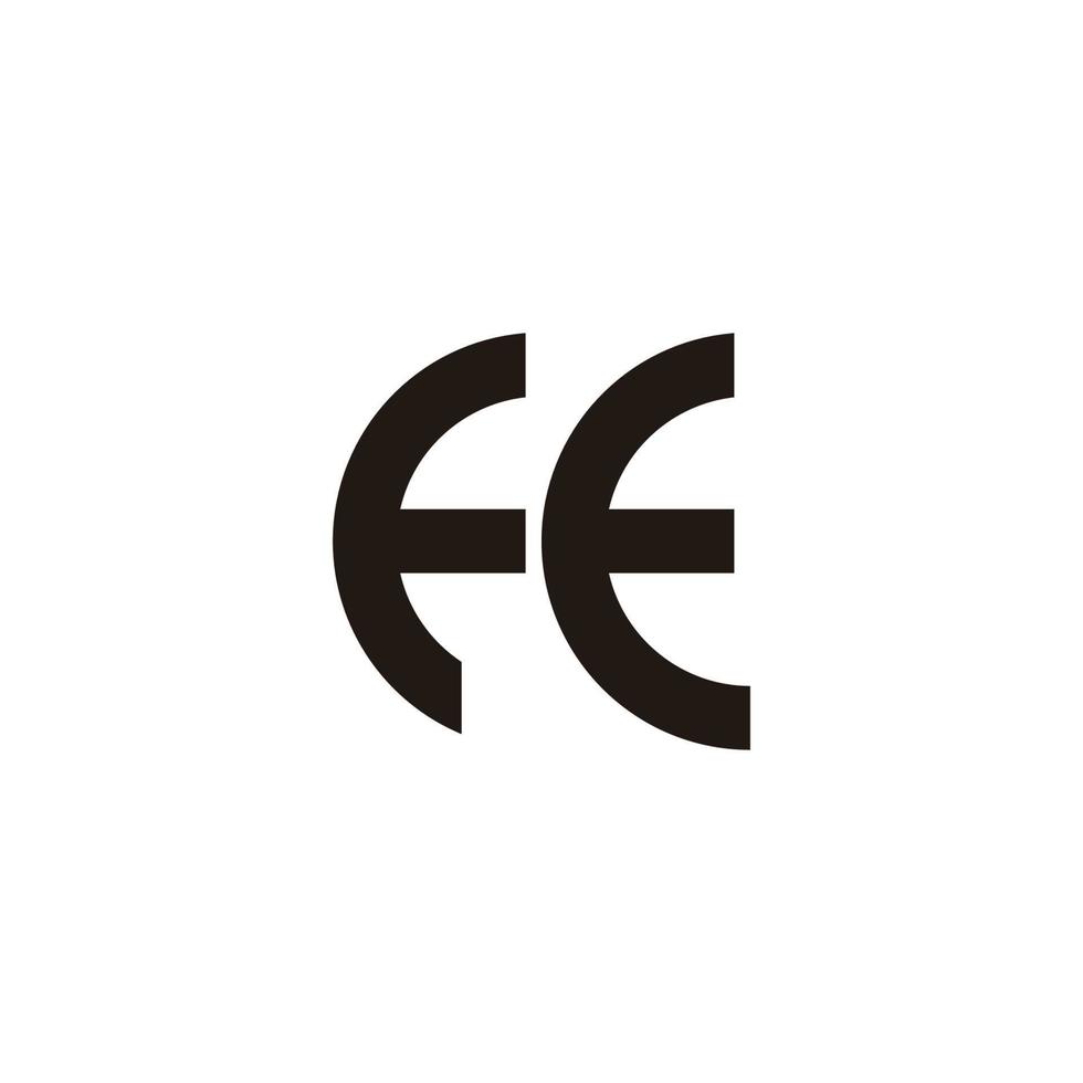 letter fe simple curves line geometric logo vector