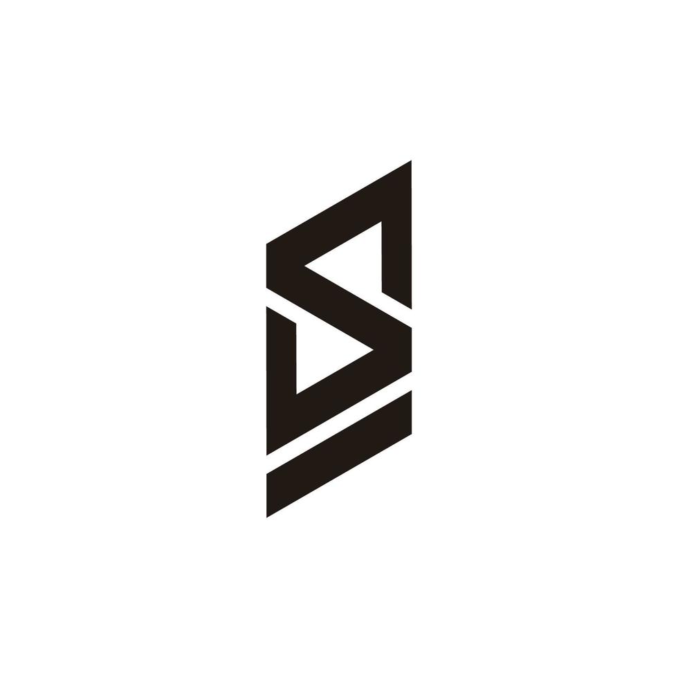 letra s dimensional geométrico línea logo diseño vector