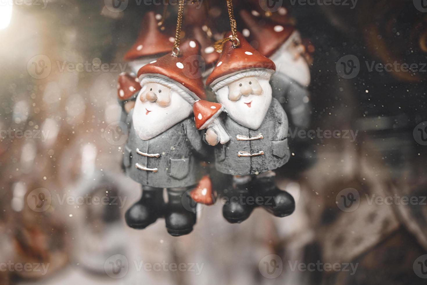 bauble christmas decoration santa claus background closeup photo