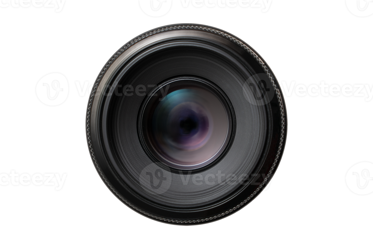 Black camera lens isolated on a transparent background png